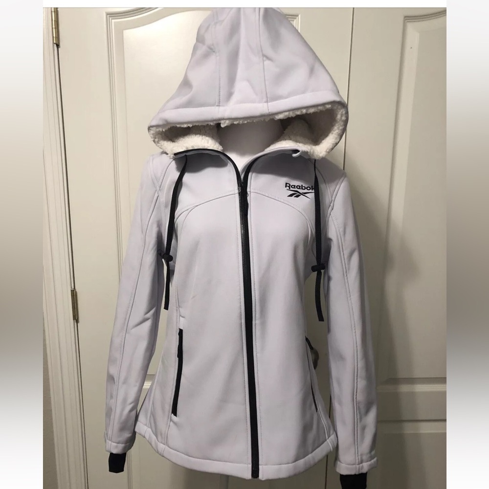 Reebok Lavender Purple Hooded Fleece Lined Jacket Coat Nwot Medium M Sherpa